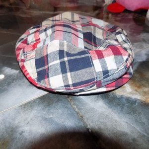 Janie and Jack Multi-Colored Plaid & Brim Cabbie Page Hat Size 6/12 Months Boy's